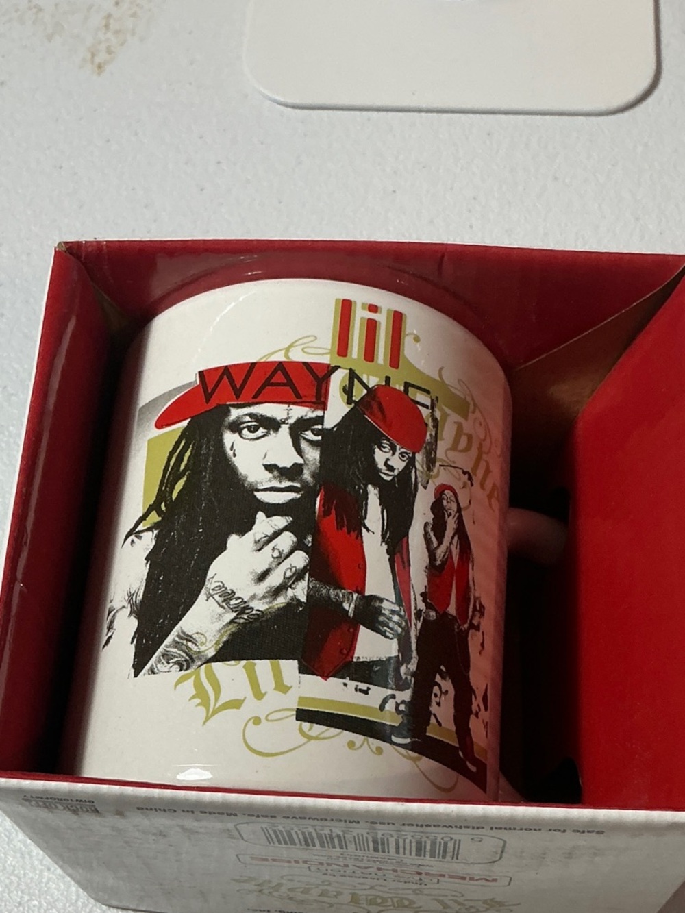Lil Wayne Graphic Mug - White with Red and Black Artwork